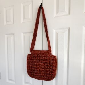 Handcrafted Rust Crochet Shoulder Bag